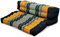 livasia Meditationskissen faltbar klappbar - 72x50x12cm - Zafukissen Zabuton für Yoga und Meditation, Meditationssitz mit Kapok, Sitzkissen Schneidersitz zum Klappen, handgefertigt (Schwarz/Orange)