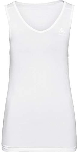 Odlo Damen BL TOP V-Neck Singlet Performance X-Ligh, White, XL