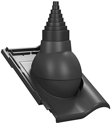 Dachdurchführung für Gerätemasten Ø19–90 mm – Röben - Monza Plus Dachziegel für TV-Antenne, Satellit, Blitzschutz, Kommunikation, Dachdurchgang mit EPDM-Dichtung (RAL 7021 - Anthrazit)