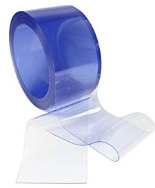 PVC Streifen - komplette Rolle, transparent, 200x2mm in blau Transparenz für einen Streifenvorhang, Lamellenvorhang, Stallvorhang (50m 200x2mm)