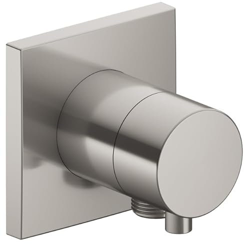 Keuco IXMO Armatur 59556, 2-Wege Umstellventil mit Schlauchanschluss Unterputz, Rosette eckig, Griff Comfort, ohne Absperrung; Farbe: Nickel gebürstet