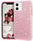MATEPROX Glitter Case Compatible with iPhone 11 Cases Sparkle Sparkly Bling Cute, 3 Layer Hybrid, Anti-Slick Protective Cover-Pink