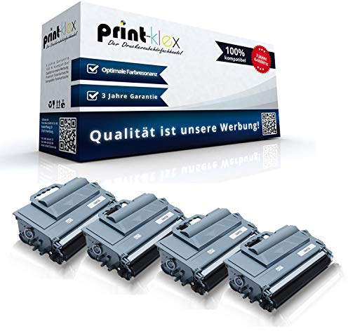 4X Print-Klex Tonerkartuschen kompatibel für Brother DCP-L 5500 DN DCP-L 6600 DW TN3480 TN-3480 TN 3480 Black Schwarz - Office Plus Serie