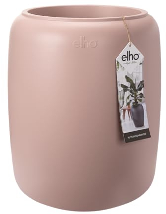 elho Pure Beads 40 - Übertopf für Innen & Außen - Ø 39.2 x H 47.6 cm - Weiß/Kiesel Rosa