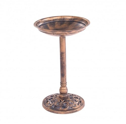 Oypla Traditional Ornamental Pedestal Garden Water Bird Bath (Bronze)
