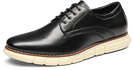 Bruno Marc Zapatos de Cordones Zapatillas de Vestir Oxfords Clásico Derby para Hombre,Size 47,Negro,GRANDPLAIN