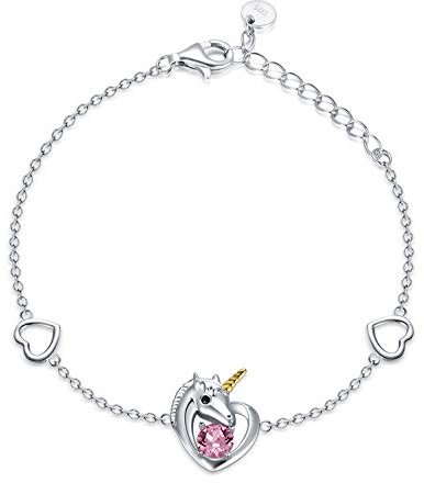 Sterling Silber 925 Einhorn Armband, Einhorn Geschenk für Mädchen Frauen Tochter
