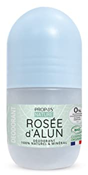 Déodorant BIO - Roll-on déodorant Rosée d'Alun BIO - 98% naturel - certifié BIO - Sans parfum, sans alcool, sans aluminium - 50ml - PROPOS'NATURE