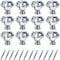 Wajade 12 Pack 30mm Drawer Knobs Crystal Cabinet Knobs Diamond Shaped Glass Cupboard Handles Zinc Alloy Drawer Handles with Screws(Clear Diamond,Silver Base)