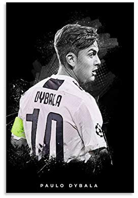 Paulo Dybala Poster, dekoratives Gemälde, Leinwand, Wandkunst, Wohnzimmer, Poster, Schlafzimmer, Malerei, 50 x 75 cm
