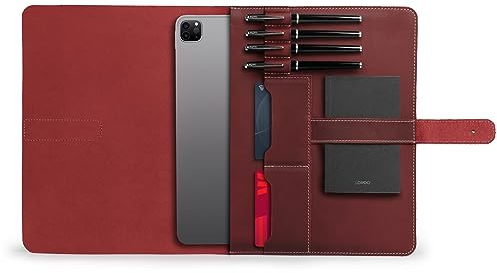 Londo Funda en Cuero para iPad Pro 12.9, Estuche con Compartimentos para Tarjetas y Soporte Apple Pencil