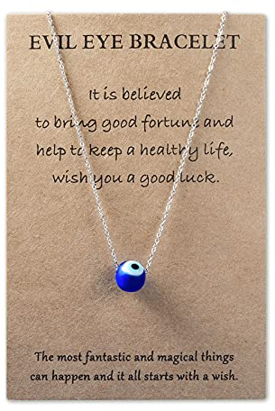 VGWON Rakhi- Evil Eye Halskette, Türkische Augen Glückskette, Geburtstagsgeschenk für mama weibliche Mütter Großmütter Freundinnen