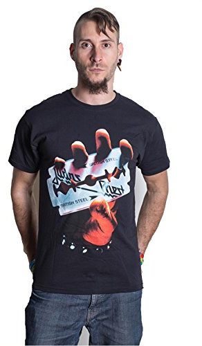 Rock Off Judas Priest British Steel Officiel T-Shirt Hommes Unisexe (Large)