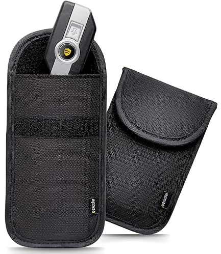 EXOSFER – Keyless Go Schutz für Autoschlüssel, RFID-Blocker Schlüsseletui, Faraday-Tasche, Diebstahlschutz bei Relay-Angriffen, Mautbadge-Schutz, Ripstop Medium, 2er-Set