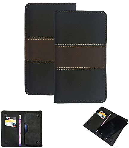 K-S-Trade Housse pour Wiko T50 Etui Mobile Compatible avec Wiko T50 Couvercle Portefeuille Coque De Protection Housse P. Téléphone Portable Pouchette Couverture en Cuir Artificiel Brun, 1x