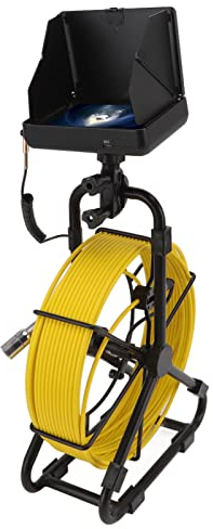 Focket Kanalkamera, wasserdichte IP68-Endoskop-Inspektionskamera mit 5-Zoll-TFT-LCD-Monitor, Rohrkamera, 6 LED-Leuchten, DVR und 8-GB-SD-Karte, Industrielles Endoskop für Kanalisation (30m / 98.4ft)