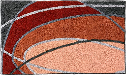 REDBEST Badematte, Badteppich, Badvorleger Lynn - rutschhemmend, Flauschiger Flor, pflegeleicht, für Fußbodenheizung geeignet - Terra Größe 70x120 cm