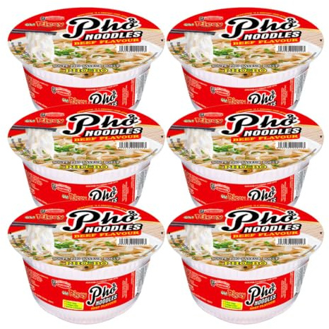 Acecook Oh! Ricey Instant Rice Noodle - Pho Noodles Beef Flavour 71g (6 Bowls)