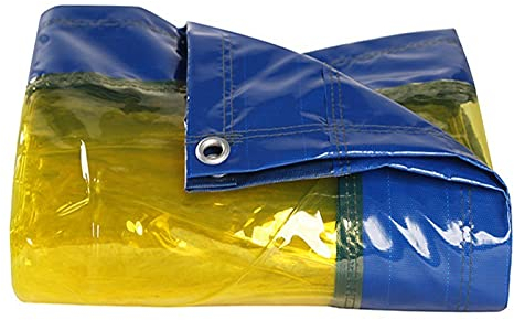 LEOSXA Transparente Regendichte Stoffplanen wasserdichte Kunststoffplane für den Außenbereich Winddichtes Zelt Regendicht (Größe: 16,4 x 32,8 Fuß / 5 x 10 m)
