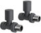 iBathUK Prima Thermostatic Radiator Valve,Round Straight Radiator Valve Pair, Central Heating,Tower Rail Valve- Anthracite (Set of 2)