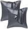 Seiwohl Satin Kissenbezug 40x40 2er Set, Weich wie Seidenkissenbezug Silk Pillowcase, Vegane Seide Kopfkissenbezug Kissenhülle Seidenkopfkissen Kopfkissen bezug für Haar und Haut, Dunkelgrau