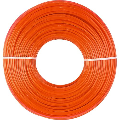 Mähfaden Trimmerfaden, Durchmesser 2,0 mm, Länge 100 m, rund, für effiziente Rasenpflege, orange Rasentrimmer Freischneider Fäden