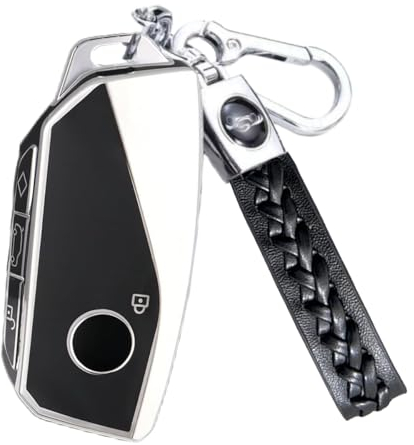 Z.MYUKI 【4 Farben】 X1 Schlüsselhülle mit Schlüsselanhänger für BMW X1 U11 2022-2023 2024 Zubehör Key Cover (Schwarz)