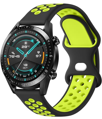 Wanme für Huawei Watch GT - 46mm Armbänder / Pro / 2 / 2e für Herren & Damen, 22mm Silikon Armbänder Atmungsaktives Wasserdichtes Sport Ersatzarmband