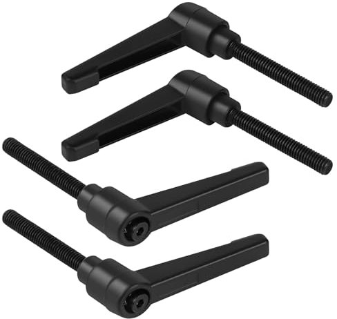 efuturetime 4 Stück Klemmhebel Griff, M6-40mm, Verstellbare Klemmhebel aus Kohlenstoffstahl, Klemmhebel Außengewinde Griff Maschinengriffe, Schwarz, 40mm