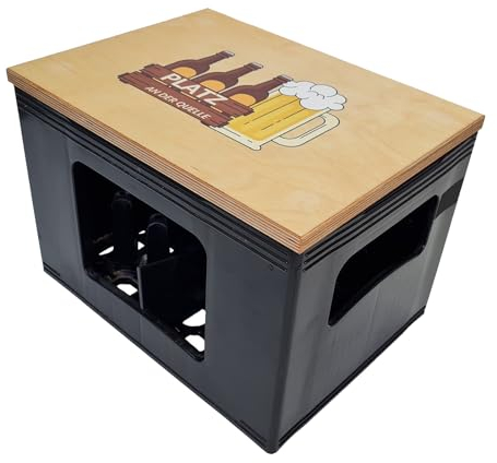 BierEx Bierkastensitz Holz Sitzauflage für Bierkisten, Hocker, Sitzkissen für Getränkekisten (Platz an der Quelle)