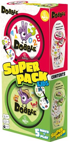 Asmodee | Dobble Super Pack Kids (123+Animals) | Family Card Game | Ages 6+ | 2-8 Players | 15 Minutes Playing Time