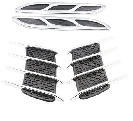 1 Paio Di Finiture per Prese D'Aria Laterali per Fiat Novo UNO Mille, Prese D'aria Laterali Squalo Simulato Adesivi Decorativi Di Laterale Parafango,C