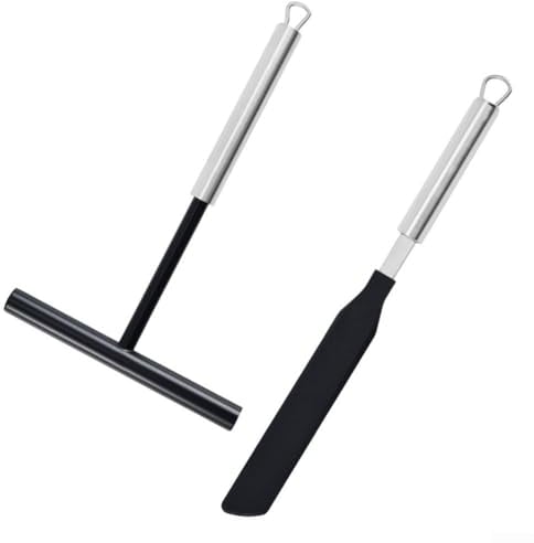 Crepes Distributor, Crepe Maker Accessories, With Long Handle, Silicone Coating, Stainless Steel Crepe Dough Distributor