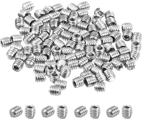 sourcing map Lot de 100 vis sans tête à six pans creux M2 x 2 mm en acier inoxydable 304 pour poignées de porte, réparation de luminaires