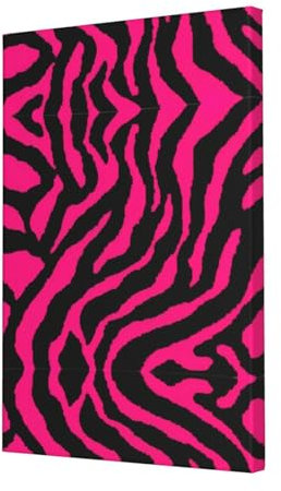Zebra Tiger Leopard rosa Leinwand rahmenlos dekoratives Gemälde 40,6 x 61 cm (vertikal) Wohnzimmer Schlafzimmer Wanddekoration