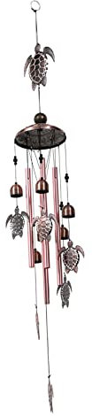 POPETPOP Windspiel Schildkröte Aus Dekorative Hängende Garten Deko Für Innen Und Außen Vintage Rotkupfer Windchime Für Haus Garten Terrasse Und Auto