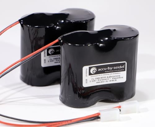 Ersatzbatterie gebräuchlich für ABUS Security-Center 2WAY-Funk-Außensirene FU2986 für Secvest FU8220 FU8222 FUSG50000 Funkaußensirene