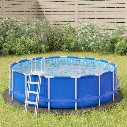 Iiaky Telo sotto Piscina Grigio Chiaro Ø306 cm Geotessile Poliestere,Tappeto Base per Piscina