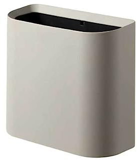 QTTYREV Mülleimer, 10 l, schmaler Mülleimer, schmale Naht, Papierkorb ohne Deckel, Eimer für Küche, Bad, Toilette, Wohnaccessoires, Beige/ohne Deckel