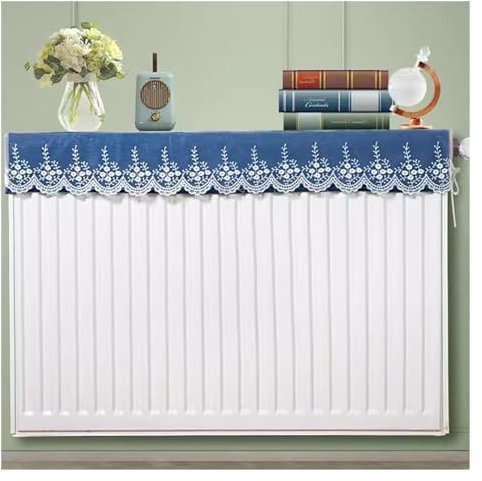 White Shelf To Go Over Radiator with Dust Cover, Home Tea Room Cafe Plant Shelf Indoor Upper Radiator with Curved Side Wing, Flexibly Splicable, Drilling Free Installation (Color : Blue 3, Size : L