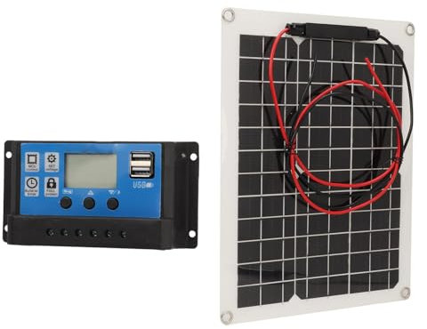 Kit de Panneaux Solaires 300W DC 12V 24V 50A IP67, Panneau Solaire à Haute efficacité et Contrôleur de Chargeur Solaire pour Camping-car
