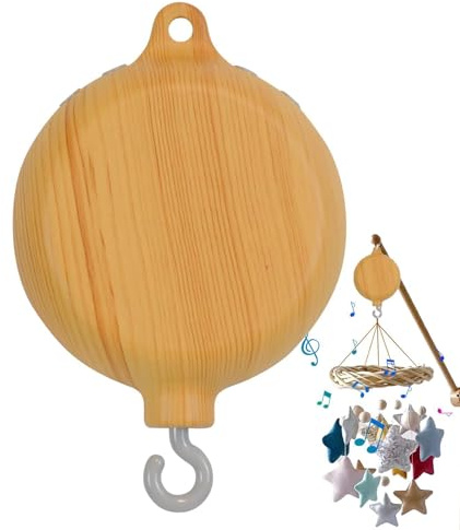 Mobiles Spieluhr aus geädertem Holz - Babyspieluhr mit 35 Liedern | rotierende Spieluhr für Babys Mobile für Kindergarten Musik Windspiel für Picknick
