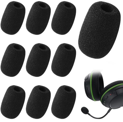 GHPKOTW 10 Pièces Noir Protection Pop Casque Micro Mousse Protection Crachat Pare-Brise, Mini Micro Casque Pare-Brise, Pour L'Enseignement, Performance Sur Scène, Réunion