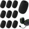 GHPKOTW 10 Stück Schwarz Popschutz Kopfhörer Mikrofon Schaumstoff Spuckschutz Windschutzscheibe, Mini-Mikrofon Headset Windschutzscheibe, Für Unterricht, Bühnenperformance, Treffen