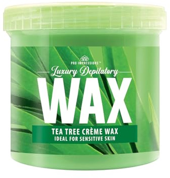 Pro Impressions professional warm hair removal Wax for face & body 450g (1 Pot, Tea Tree Crème Wax)