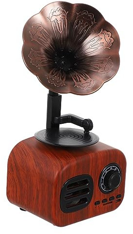 Vaguelly Enceinte sans Fil Rétro en Mini-Enceinte Portable pour Musique Gramophone Vintage Maison Couleur Stéréo