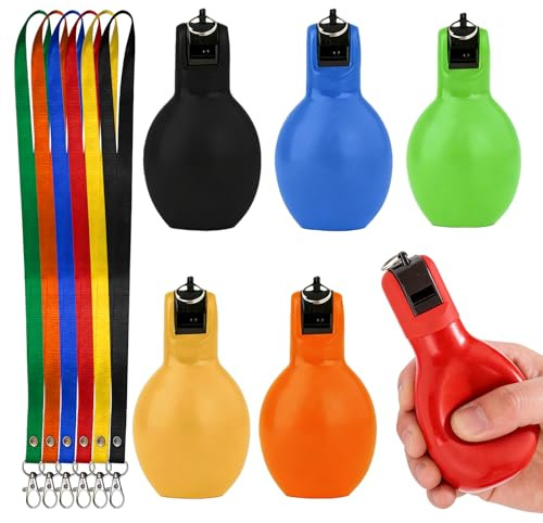 GOMETY 6 Pièces Sifflet à Main, 12 x 6.5 cm, Sifflet Poire à Main, Sifflet à Main Pression, Sifflets Hygiéniques Sécurité Sifflets de Sport Arbitre pour Sports Basketball Football Whistle