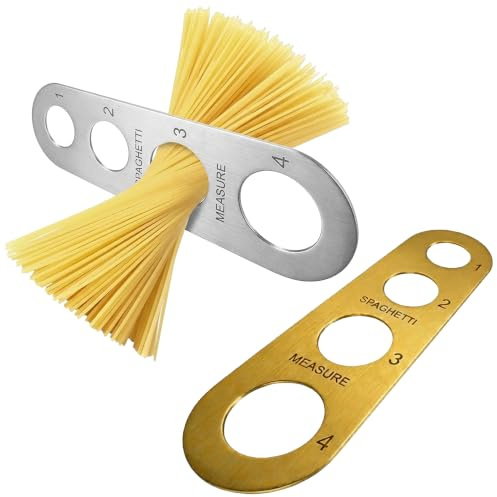 2 Pcs Spaghetti Measurer Tool,4-Hole Stainless Steel Pasta Measuring Ideal Pasta Noodle Portion Control Accurate Measurement
