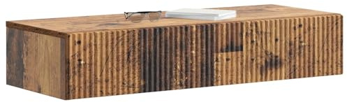 vidaXL Wandmontierter Beistelltisch Altholz 87,5 x 34,5 x 17 cm, Moderne Wohnraumaufbewahrung, rechteckiges Wandregal, platzsparender Couchtisch, kompaktes Möbel fürs Dekor