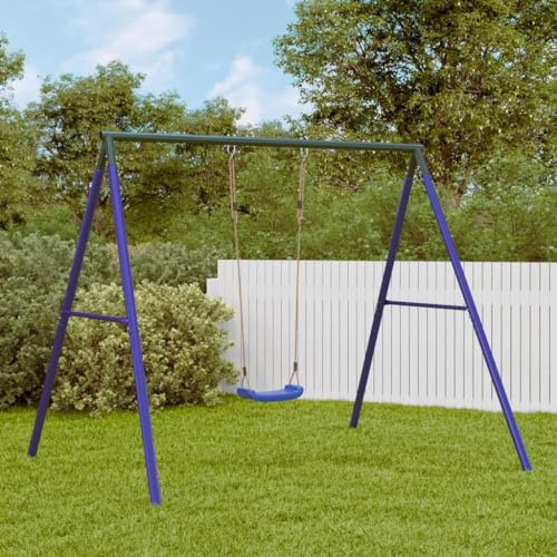 QUAHEAS Schaukelgestell aus lackiertem Stahl 156 x 185 cm für den Außenbereich mit 2 Aufhängehaken, Robustes Klettergerüst Zubehör für Garten und Spielplatz